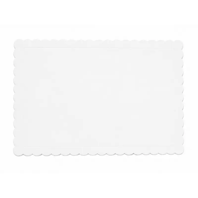 Semelle à gâteau festonnée rectangulaire extra forte blanche