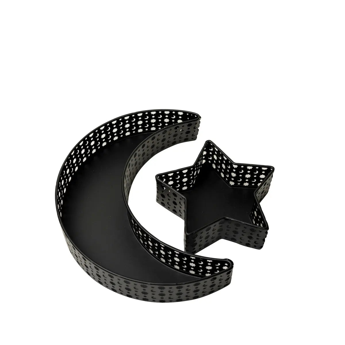 Plateaux lune et étoile noirs lot de 2