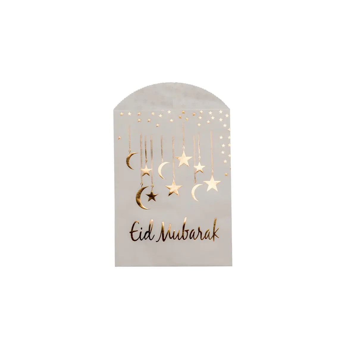 Pochettes cadeau Eid Mubarak blanc et or x10