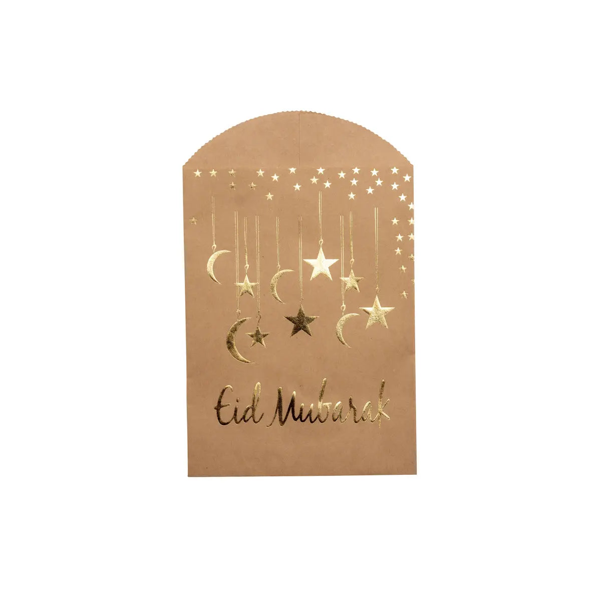 Pochettes cadeau Eid Mubarak kraft et or x10