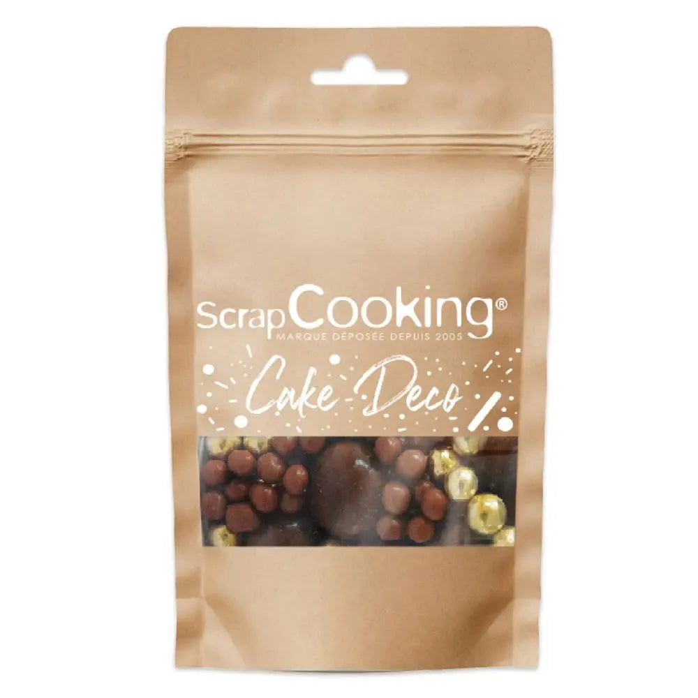 Mix de perles chocolat noir et doré ScrapCooking