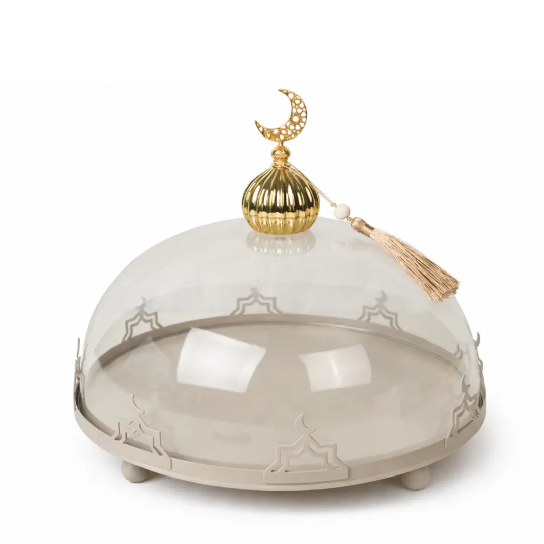 Présentoir cloche Écrin Rond Greige