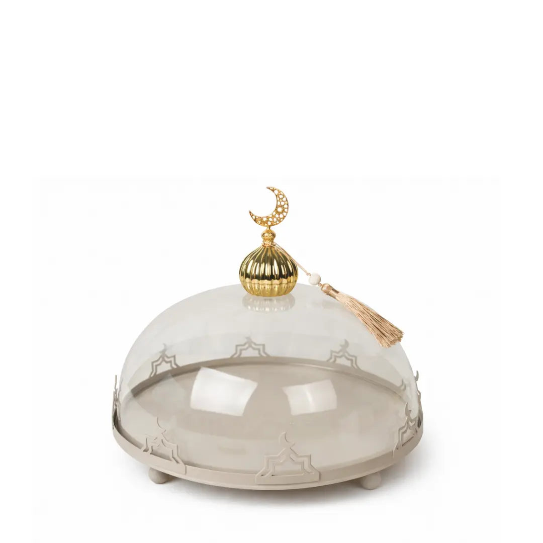 Présentoir cloche Écrin Rond Greige