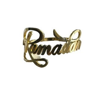 Ronds de serviette dorés Ramadan x2