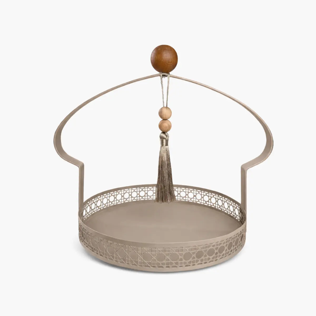 Plateaux ronds greige collection Diyafa lot de 2