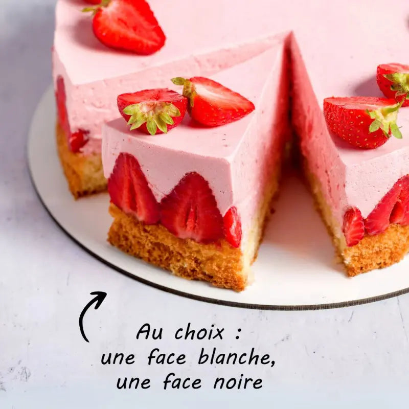Disque semelle ronde pour gâteau blanc/noir