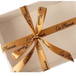 Ruban satin doré et noir Eid Mubarak 5 m