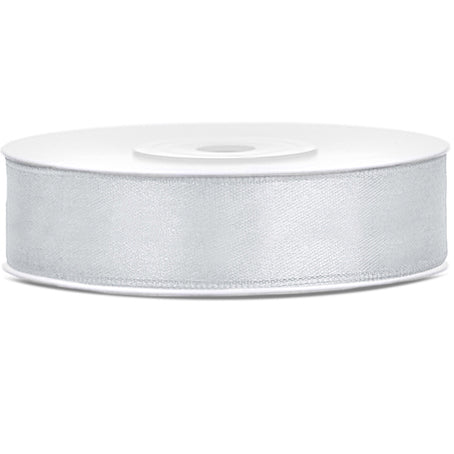 Ruban satin argent largeur 1,2 cm longueur 25 m