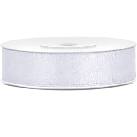 Ruban satin blanc largeur 1,2 cm longueur 25 m