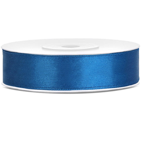 Ruban satin bleu largeur 1,2 cm longueur 25 m