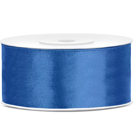 Ruban satin bleu royal largeur 2,5 cm 25 m