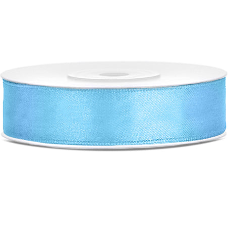 Ruban satin bleu ciel largeur 1,2 cm longueur 25 m