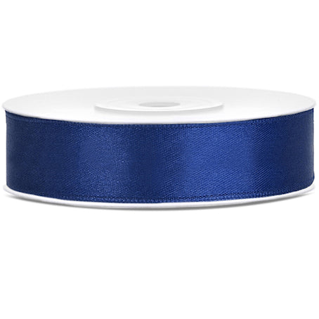 Ruban satin bleu marine largeur 1,2 cm longueur 25 m