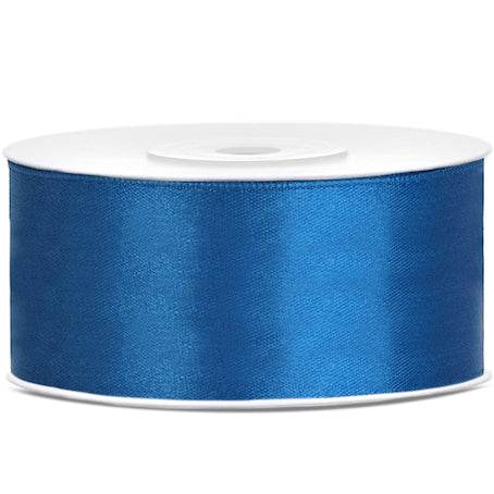 Ruban satin bleu largeur 2,5 cm 25 m