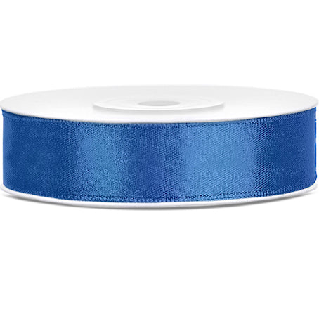 Ruban satin bleu royal largeur 1,2 cm 25 m
