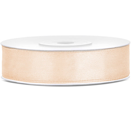 Ruban satin beige 1,2 cm x 25 m PartyDeco