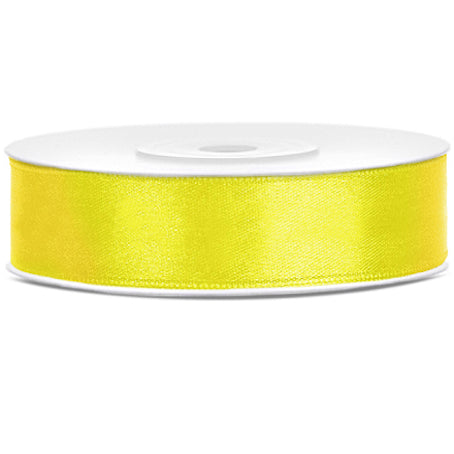 Ruban satin jaune largeur 1,2 cm