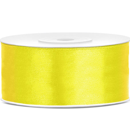 Ruban satin jaune largeur 2,5 cm 25 m