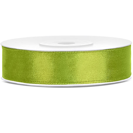 Ruban satin pomme verte largeur 1,2 cm longueur 25 m