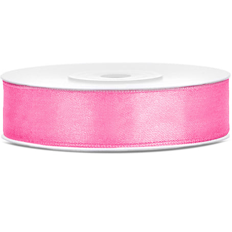 Ruban satin rose largeur 1,2 cm longueur 25 m