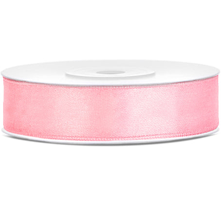 Ruban satin rose clair largeur 1,2 cm longueur 25 m
