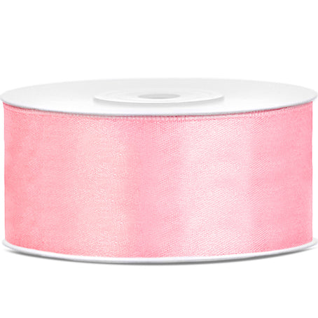 Ruban satin rose clair largeur 2,5 cm longueur 25 m