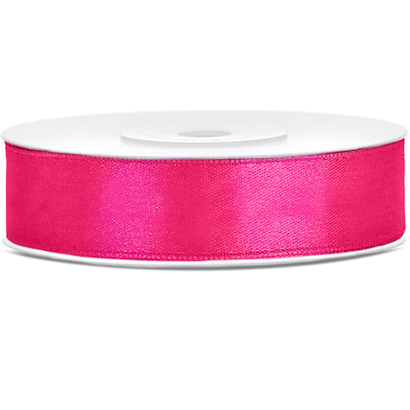 Ruban satin rose fuchsia largeur 1,2 cm longueur 25 m