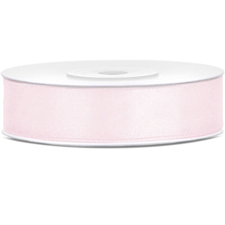Ruban satin rose poudré largeur 1,2 cm longueur 25 m