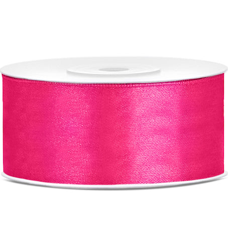 Ruban satin rose fuchsia largeur 2,5 cm 25 m