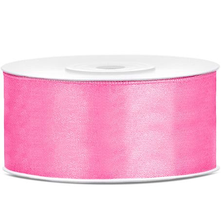 Ruban satin rose largeur 2,5 cm longueur 25 m