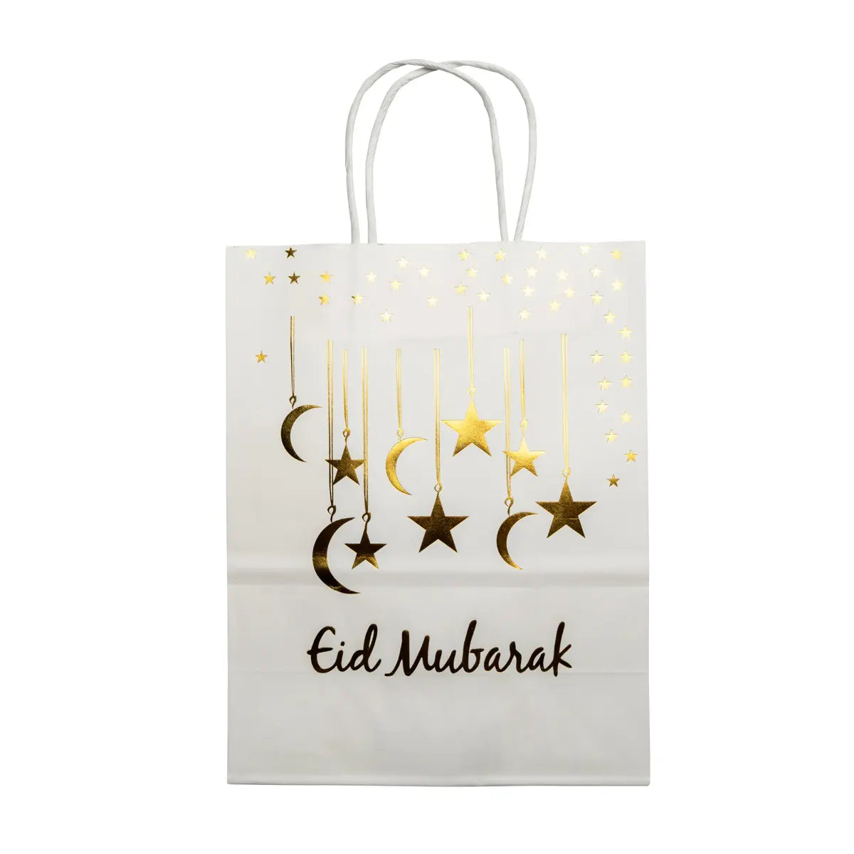 Sac en papier blanc et or Eid Mubarak