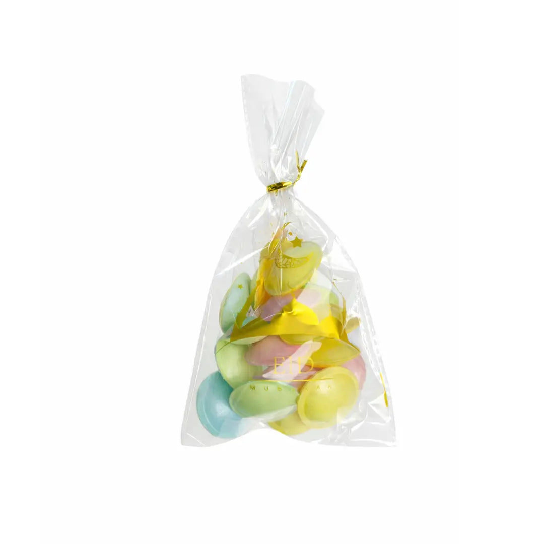 Sachets à confiserie Eid Mubarak transparent et or lot de 50