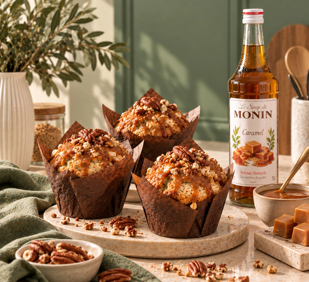 Muffins aux saveurs d’automne avec sirops Monin caramel et pumpkin spice – Perle Dorée