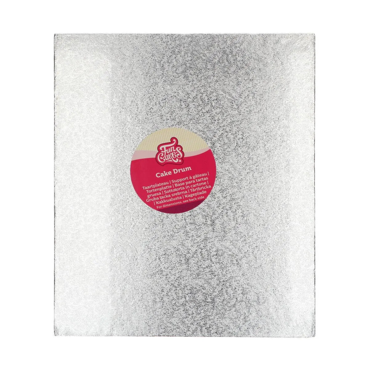 Semelle cake drum rectangle argent FunCakes