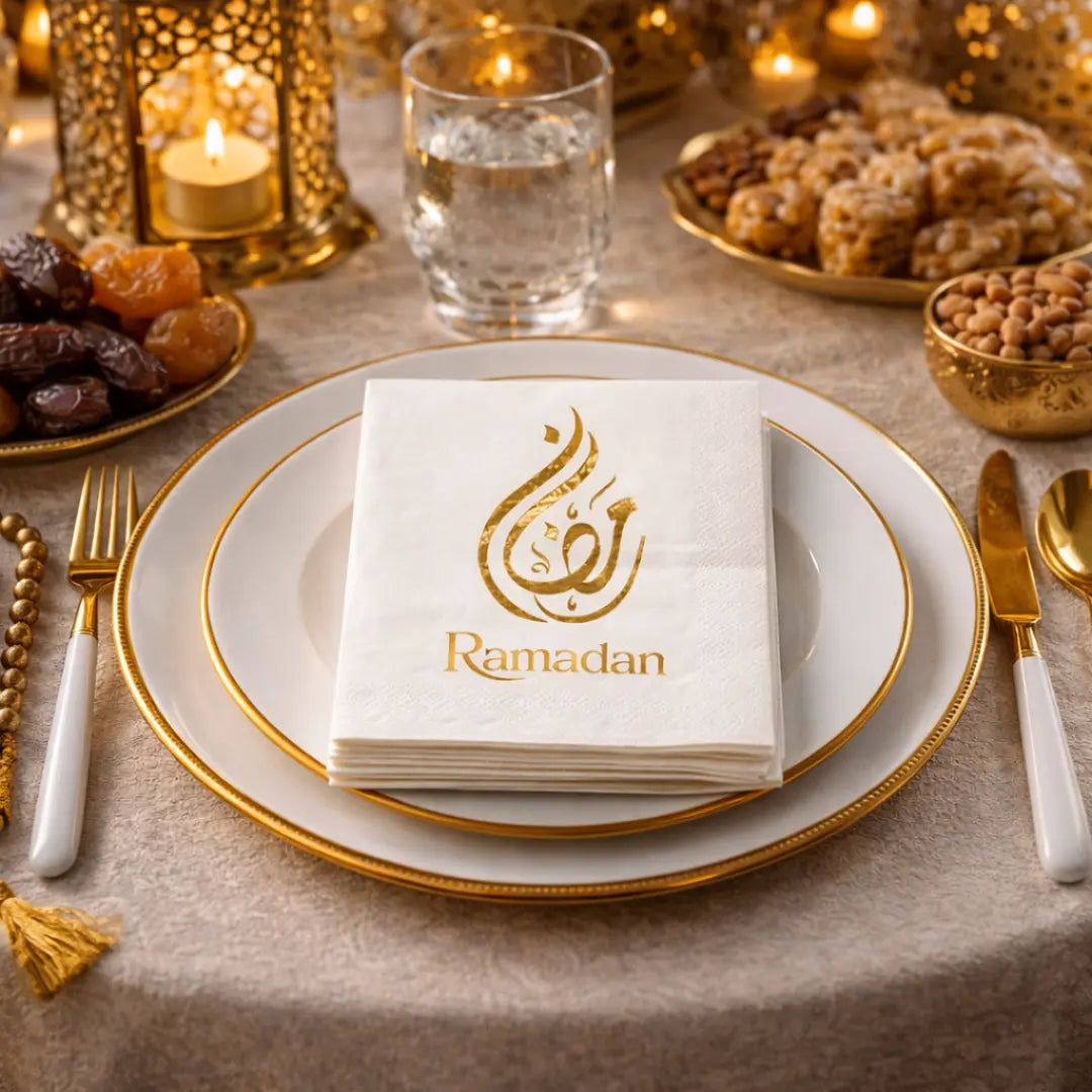 Serviettes or Ramadan Mubarak lot de 16