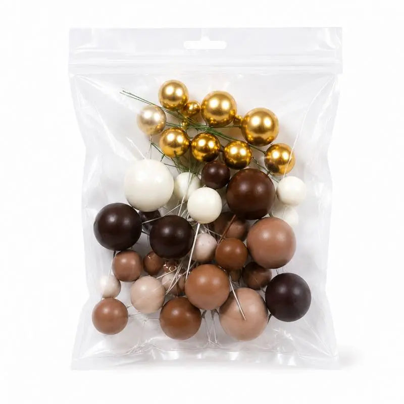 Boules décoratives gâteau mix chocolat 2 à 4 cm x32 Azucren
