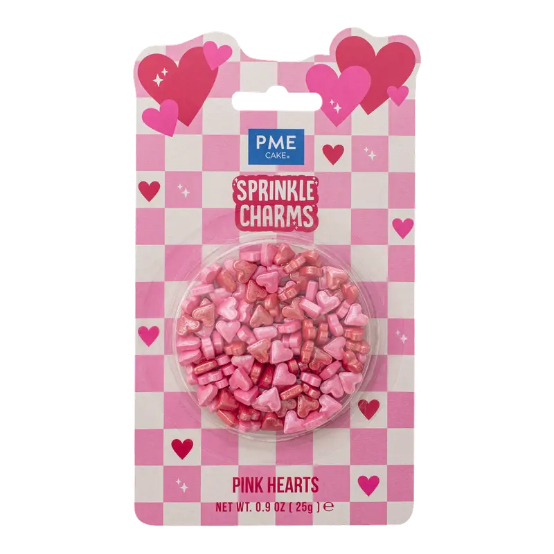 Sprinkles cœurs roses 25 g PME