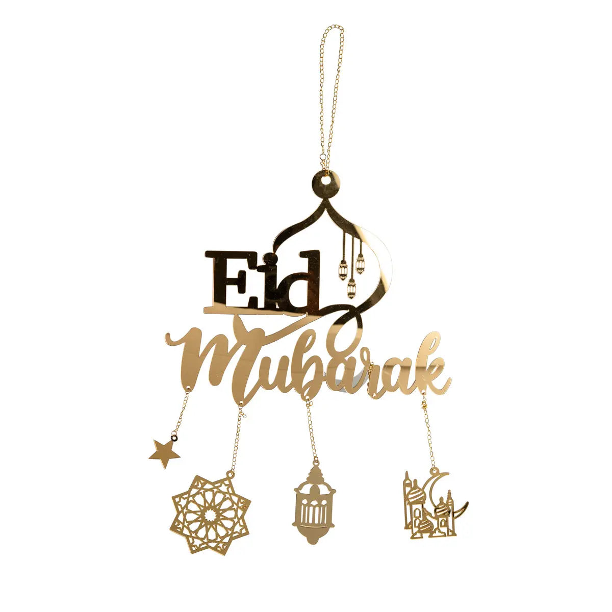 Suspension acrylique dorée Eid Mubarak