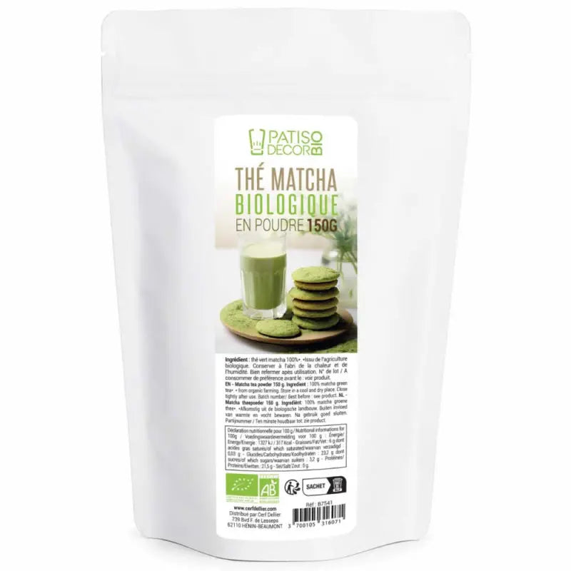 Thé matcha bio en poudre 150 g Patisdécor