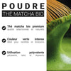 Matcha bio japonais en poudre pour latte, desserts et recettes