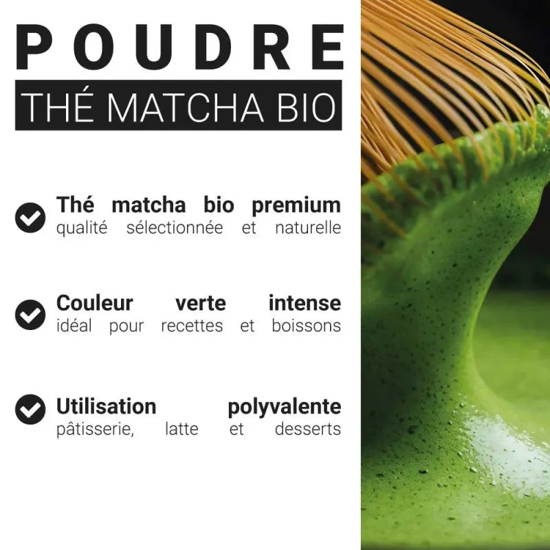 Thé matcha bio en poudre 150 g Patisdécor