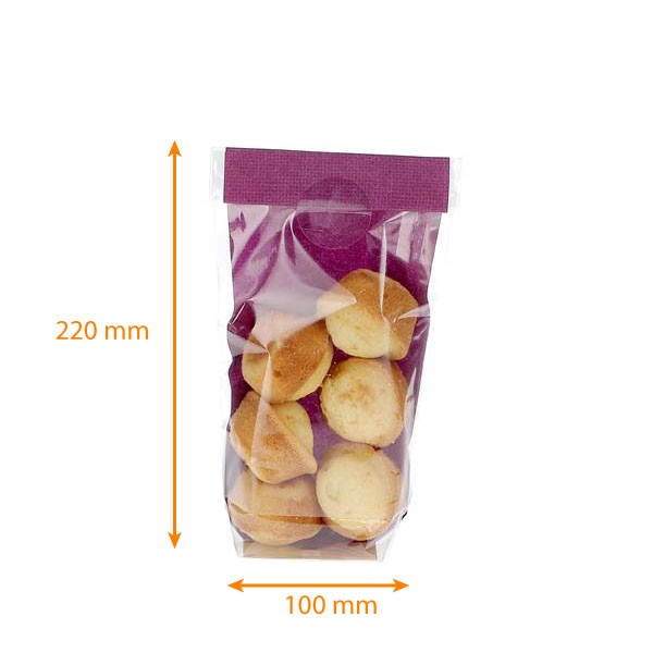 Sachets à confiserie en toile de jute violet x10