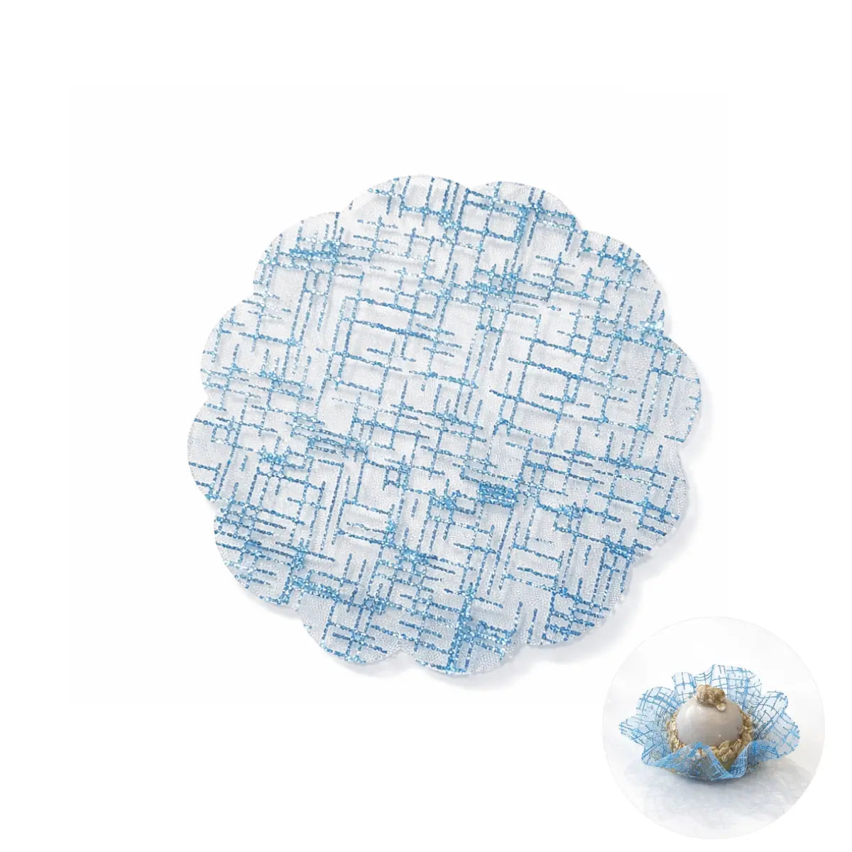 Tulles pailletés bleus lot de 50