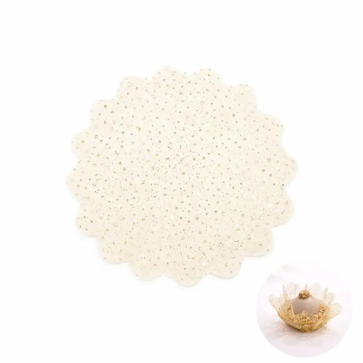Tulles à pois or 12 cm lot de 50