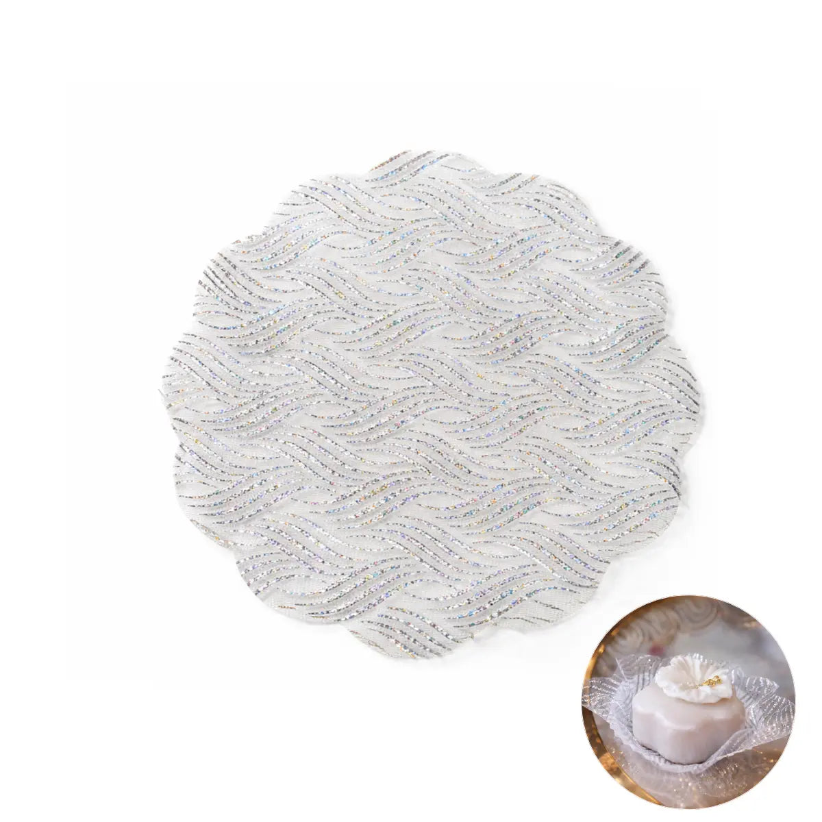 Tulles argent 12 cm lot de 50