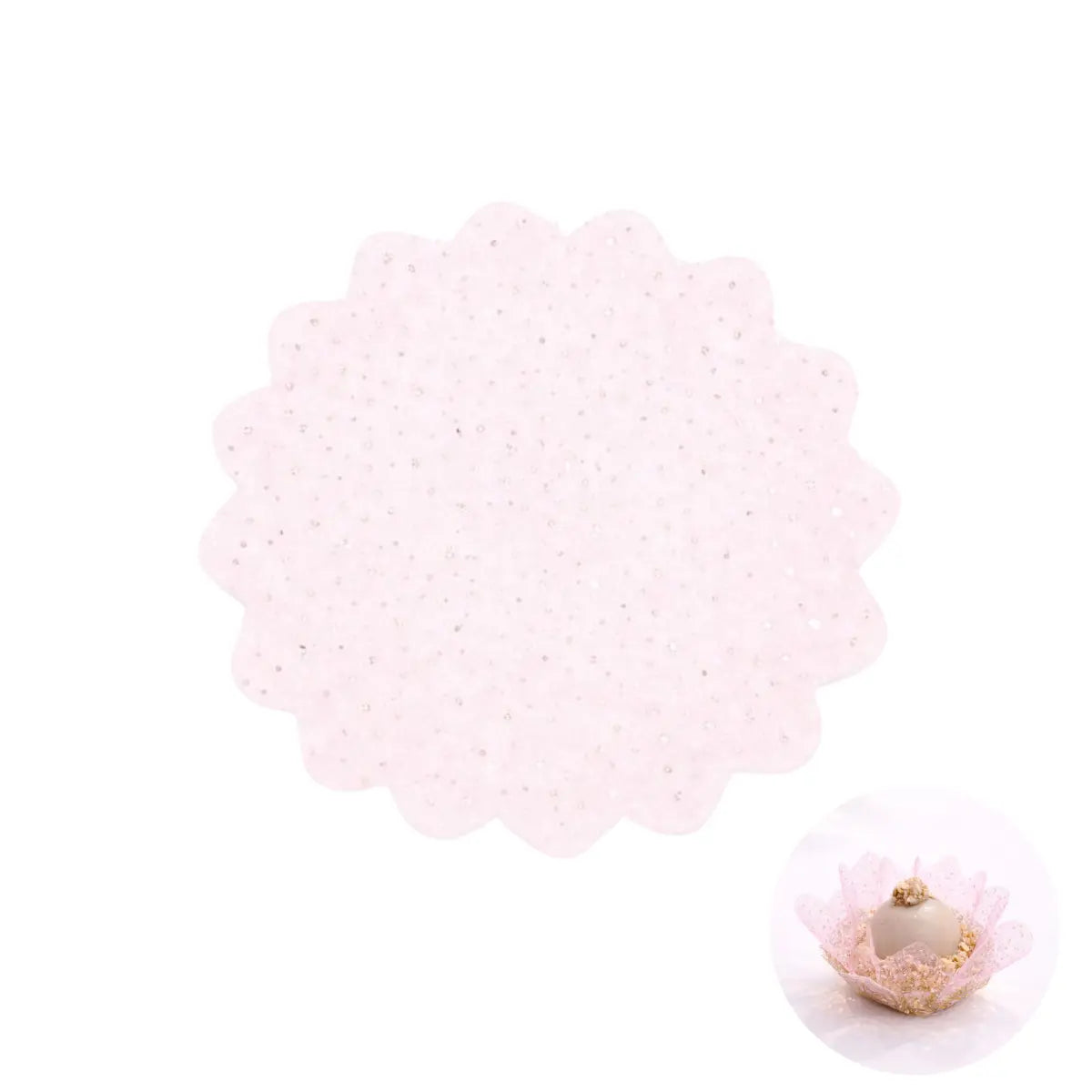 Tulles à pois roses « Warda » scintillants lot de 50