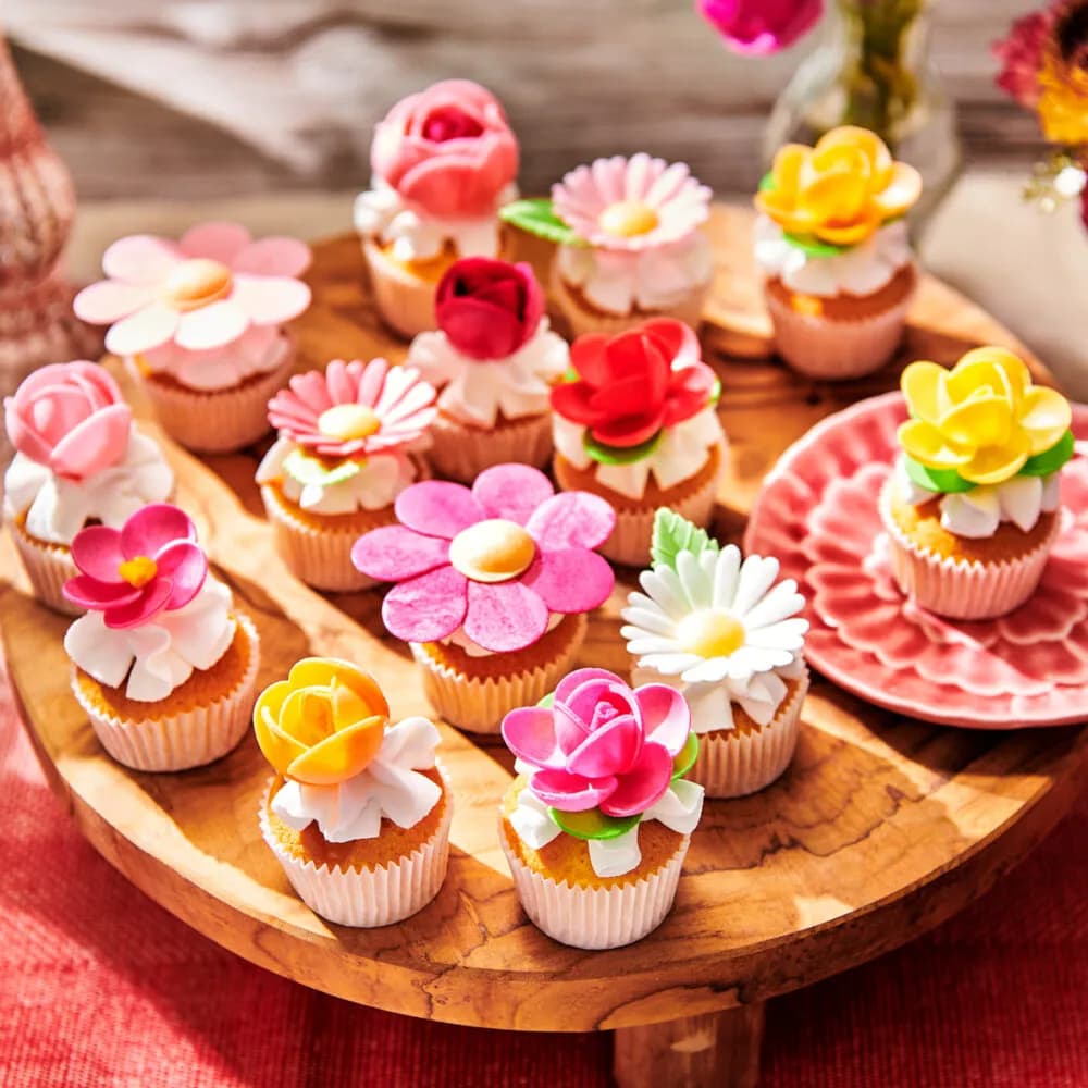 Fleurs et feuilles en azyme Frangipanier x15 FunCakes