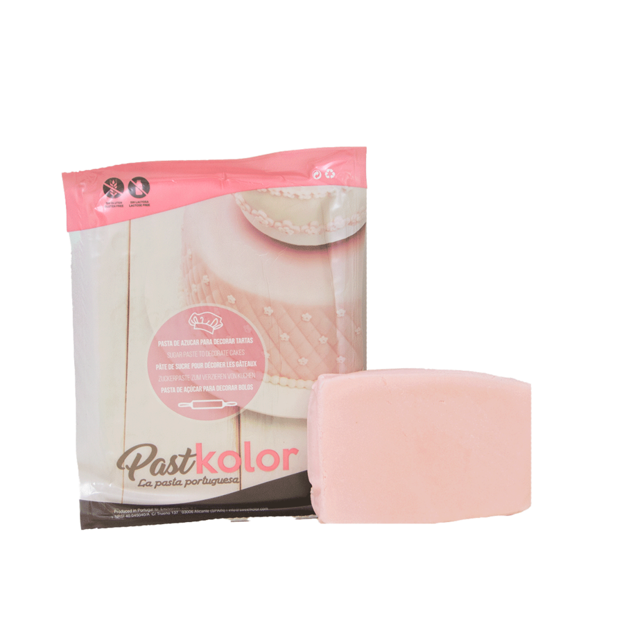 Pate A Sucre Rose Bebe Pastkolor 1kg Perle Doree